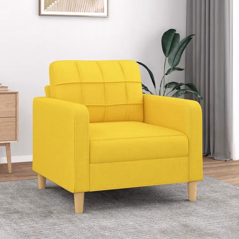 Maison Exclusive - Poltrona giallo chiaro, 60 cm, rivestita in tessuto