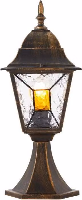 Lampada da esterno JANEL BRILLIANT, nero oro, metallo vetro, E27 max 60W, IP44, 44x18x18cm