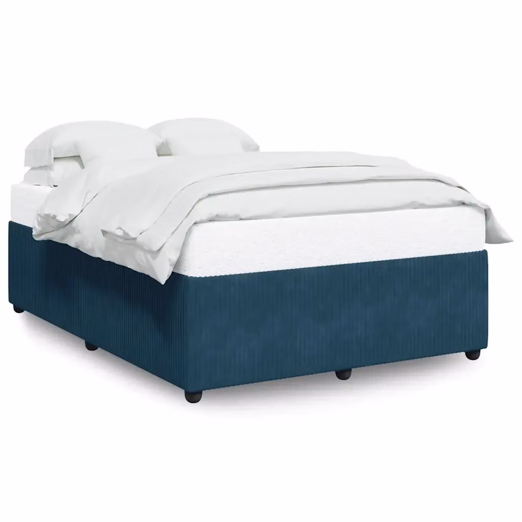 Letto con giroletto in velluto blu vidaXL L/P: 140 x 190 cm – 2
