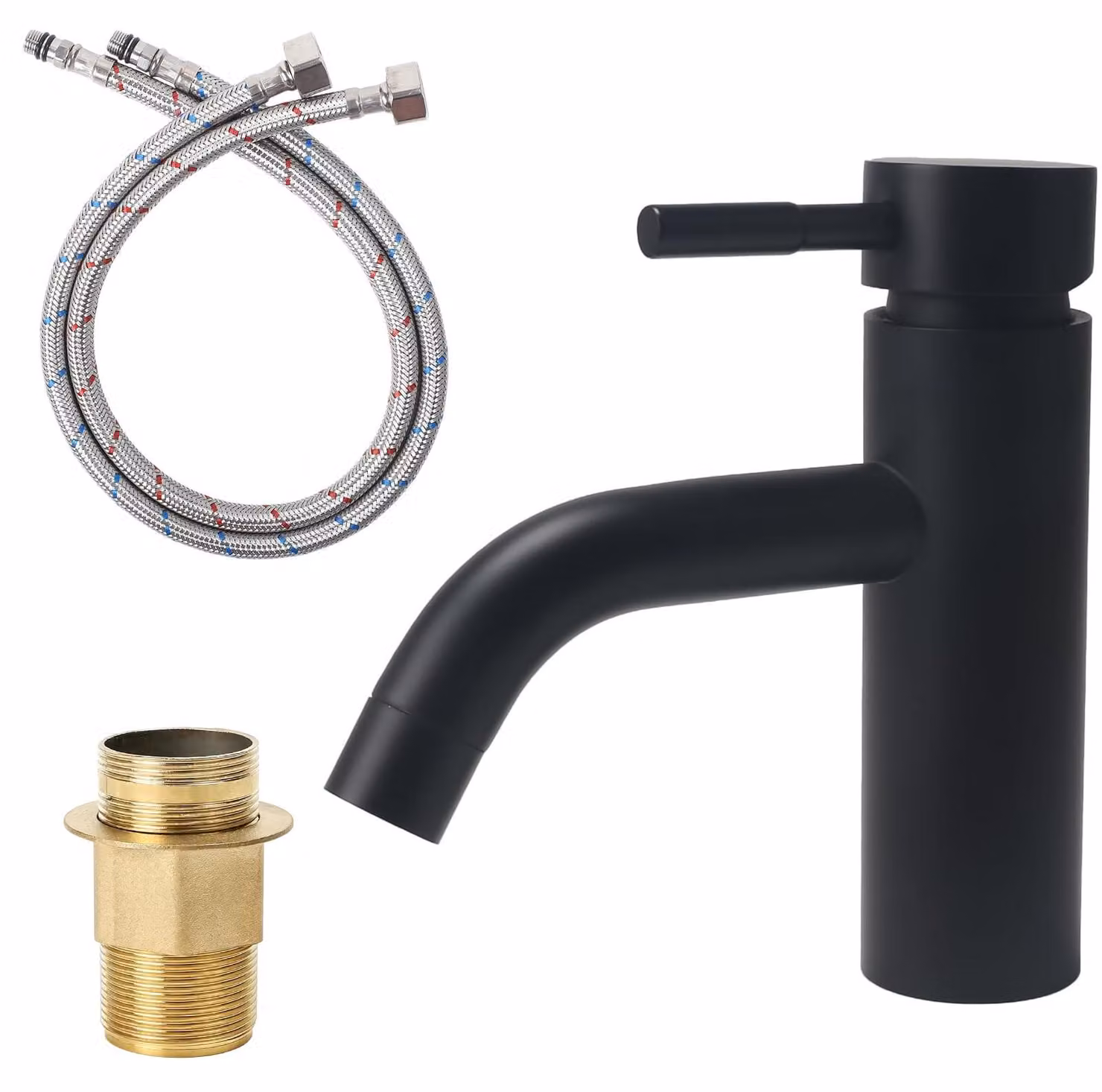 Solidchoice - Miscelatore monocomando per bagno, colore nero