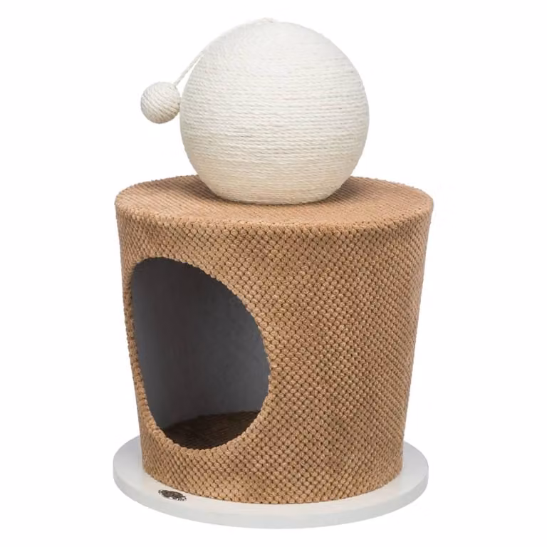 TRIXIE grotta per gatti con palla tiragraffi 36x50 cm Taupe