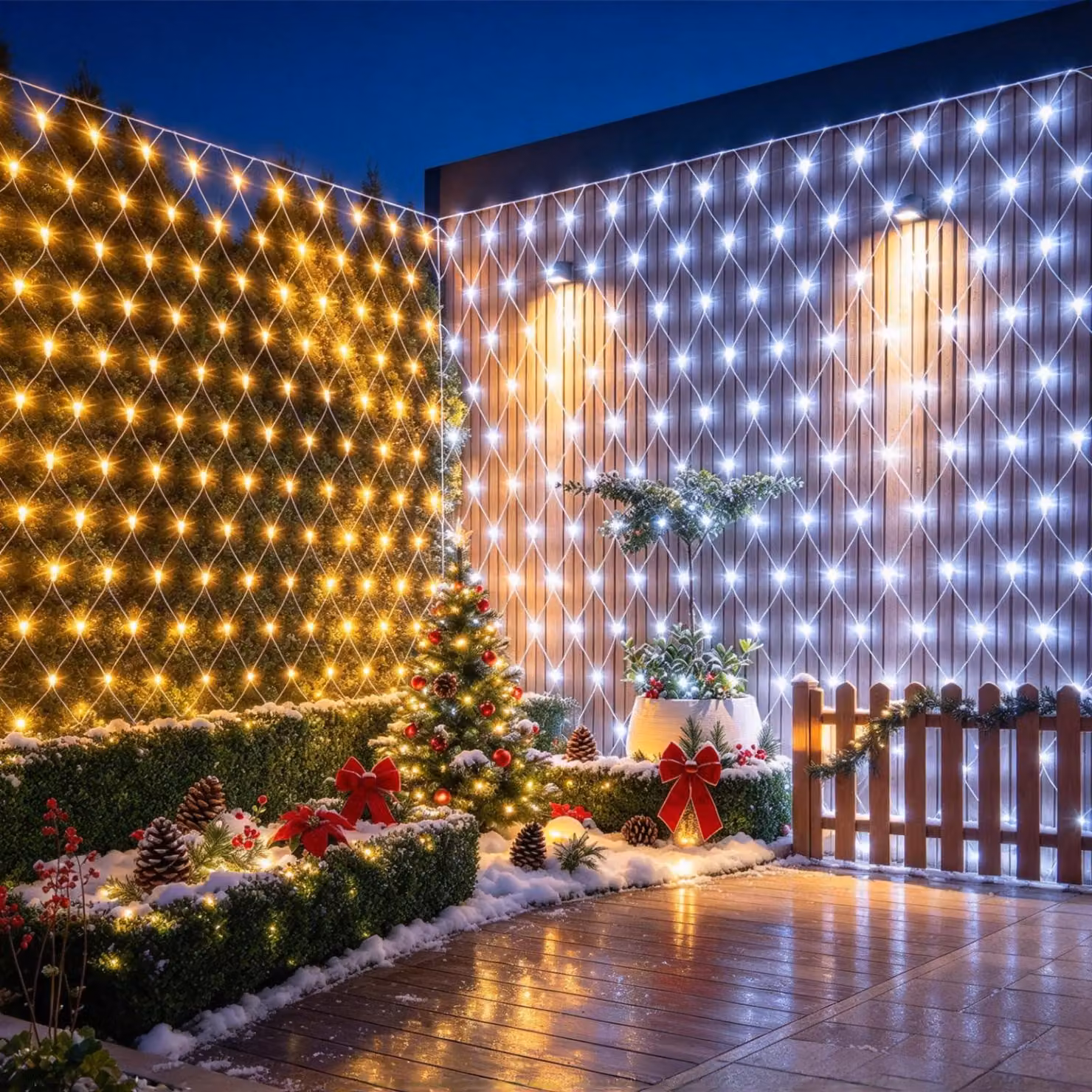 Rete luminosa a LED, dimensioni 3x2 metri, 200 LED, luce bianco caldo/bianco freddo, grado di protezione IP65