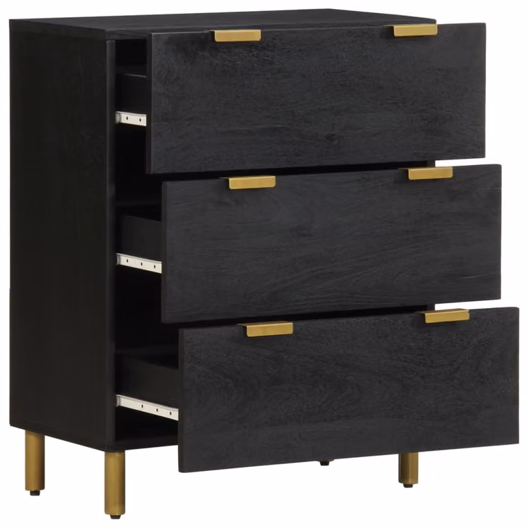 Credenza Nera 60x33x75 cm in Legno Multistrato