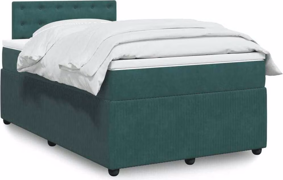 Maison Exclusive - Letto boxspring con materasso verde scuro 120x190 cm velluto