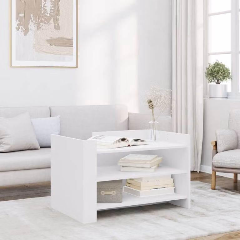 Maison Exclusive - Tavolino bianco 80x50x50 cm Materiale ligneo