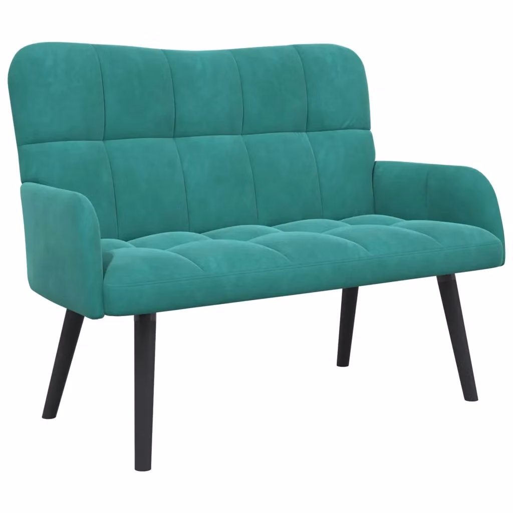 Divano a 2 posti moderno vidaXL in velluto turchese L: 115 cm, P: 61 cm, H: 87 cm – 2