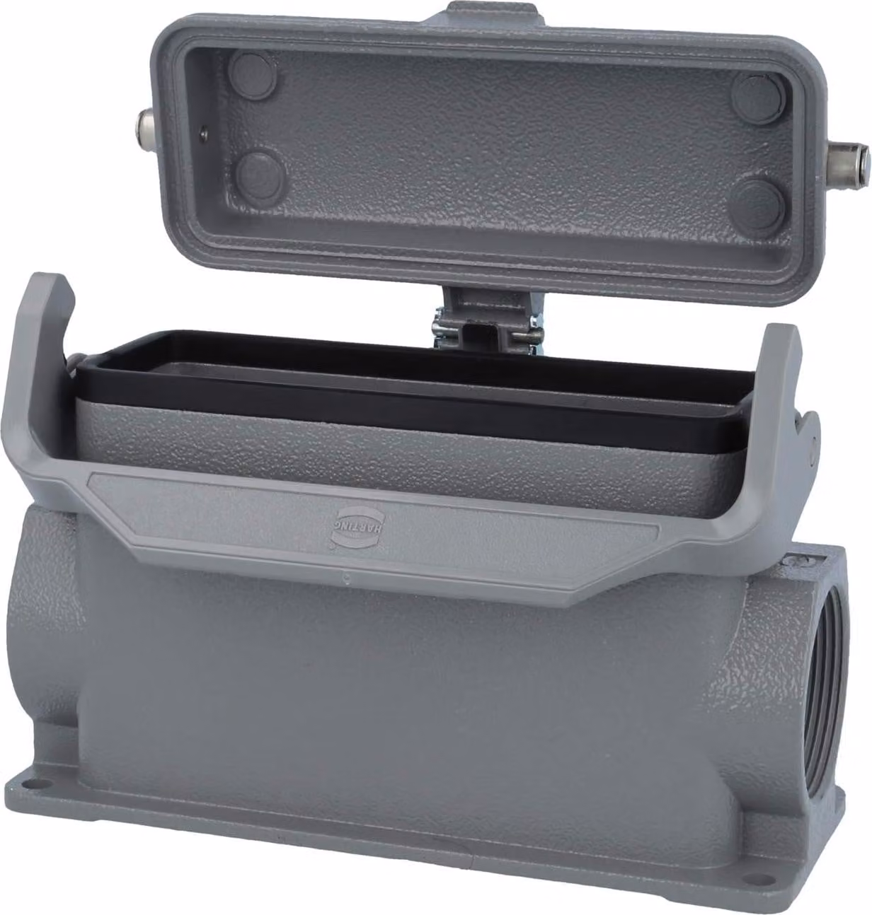 HARTING Han 24B Base alta, 2xPG29 uscita cavo laterale, con 1 staffa longitudinale con cappuccio protettivo in metallo - 1 pezzo