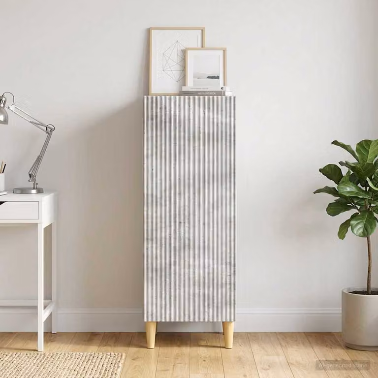 Credenza moderna vidaXL in legno ingegnerizzato grigio cemento L 33 cm x P 34,5 cm x H 90 cm