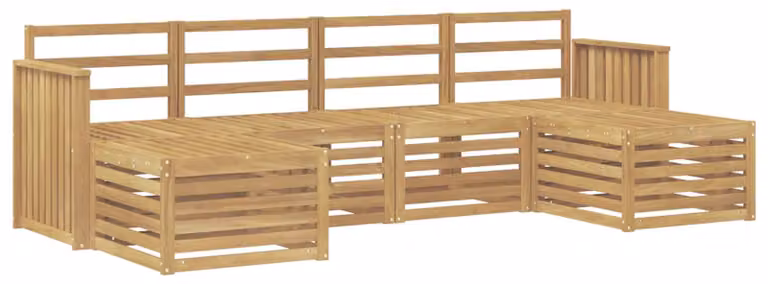 Set di divani da esterno, 6 pezzi, colore bianco, dimensioni 249 x 122,5 x 73 cm