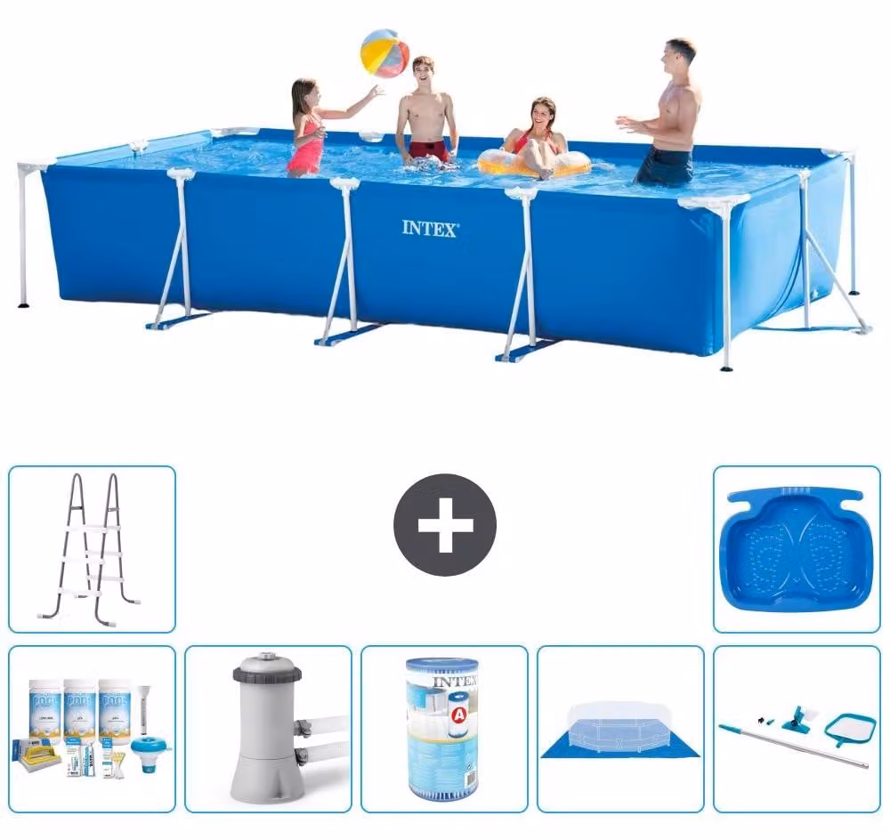 Piscina fuori terra rettangolare - 450x220x84 cm - 8 pezzi - Modello S30279