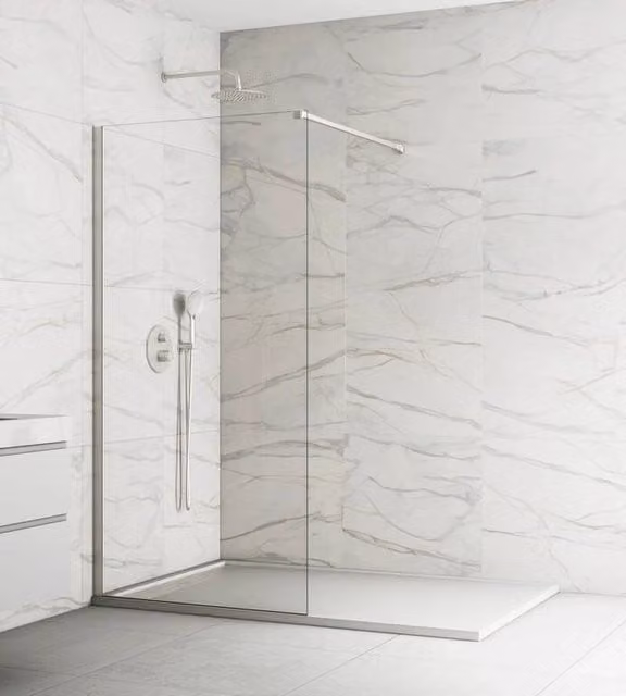 Parete doccia fissa Screen 8 mm 100 cm (96,5-98,0 cm) nichel, vetro trasparente