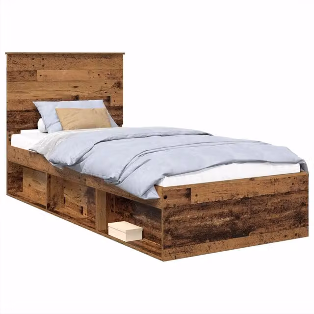 Letto singolo | Letto per adulti | Struttura del letto Legno vecchio 100 x 200 cm Pino massello