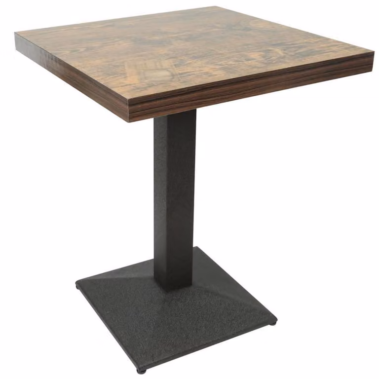 Tavolo quadrato in legno di quercia e metallo, dimensioni 60x60x75 cm