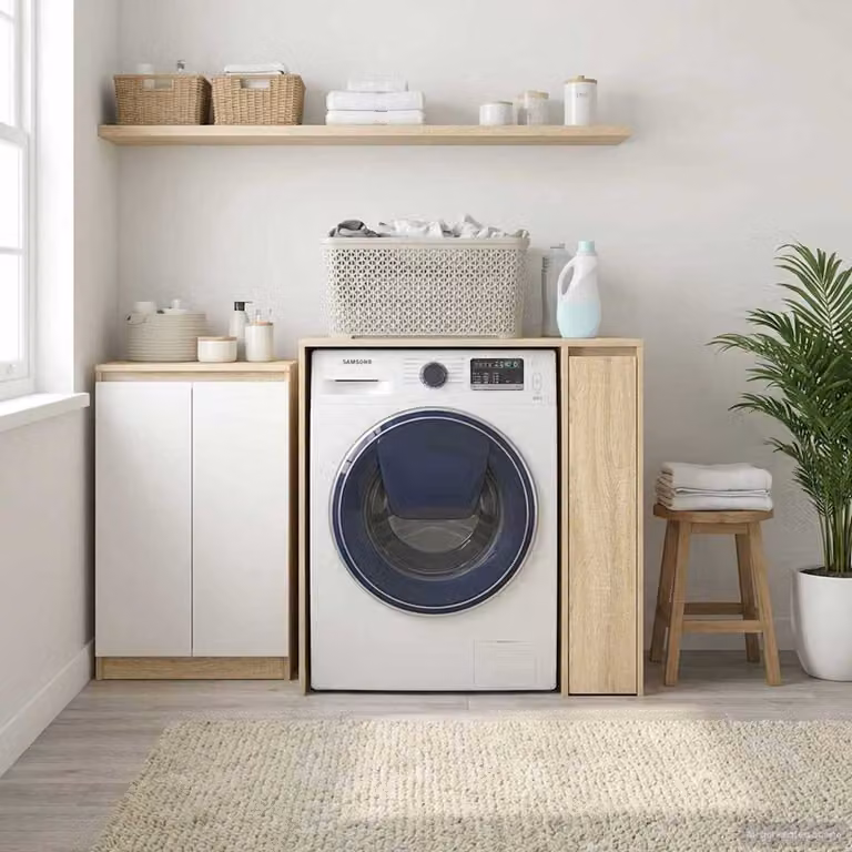 Mobiletto per lavatrice vidaXL in Rovere sonoma, L: 87 cm, P: 60 cm, H: 89 cm
