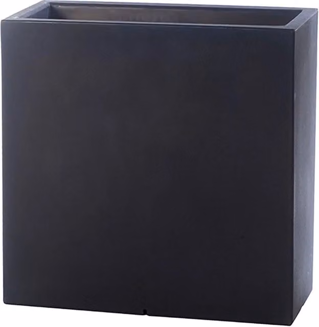 Vaso Rettangolare Indoor e Outdoor Tera Schio Tower Smoke 79x39 cm in Plastica Grigio