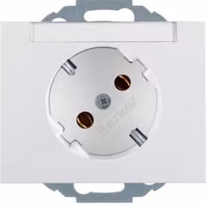 Berker 47287109 Presa SCHUKO a 45° con campo di etichettatura, bianco polare, lucido Berker K.1