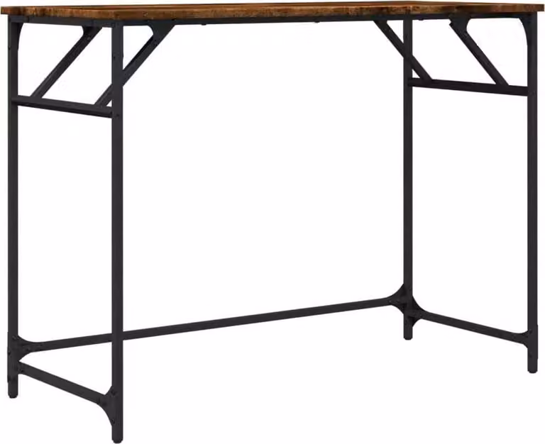 Scrivania Fumo 100x45x76cm Legno e Acciaio Verniciato a Polvere