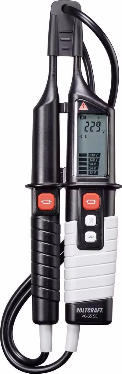 VOLTCRAFT VC-65 SE Tester di tensione bipolare CAT III 1000 V, CAT IV 600 V Acustico, LCD, LED (VC-11889355)