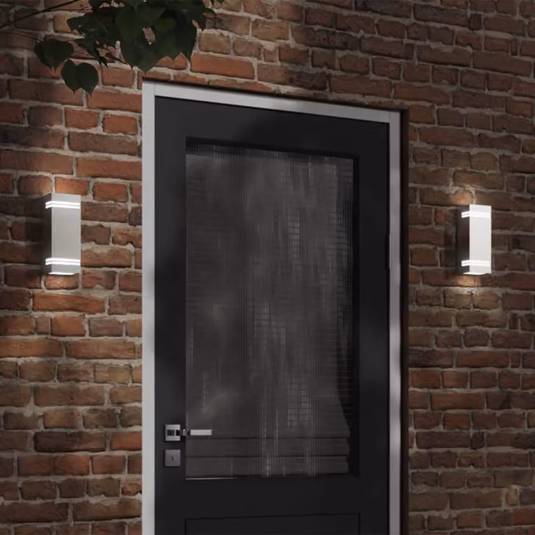 Applique da esterno vidaXL in acciaio inossidabile argento con design moderno a parete per giardino