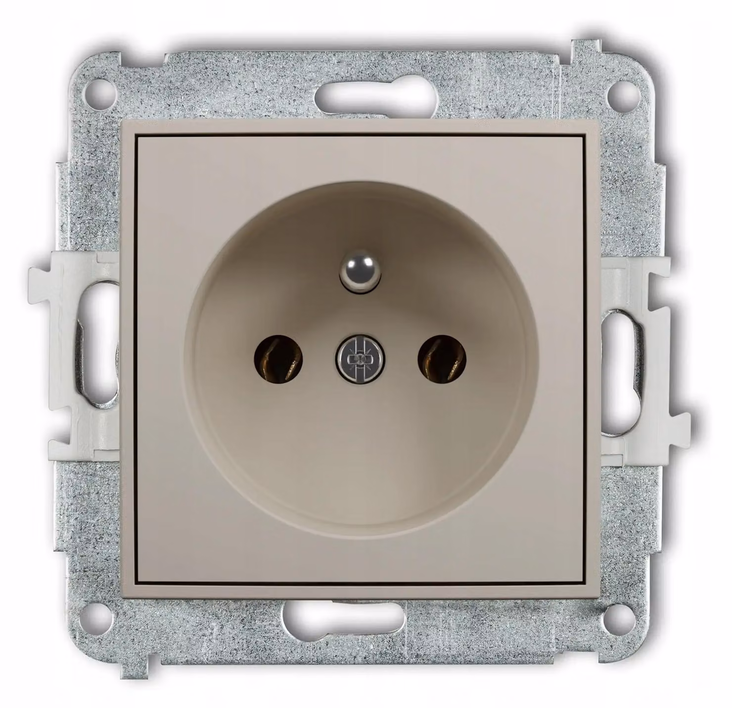 Prese elettriche Karlik MINI, singola, con messa a terra, color taupe, modello 60MGP-1z