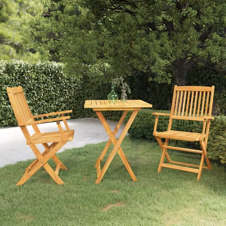 Maison Exclusive - Set da Pranzo da Giardino 3 pz Pieghevole in Massello di Acacia
