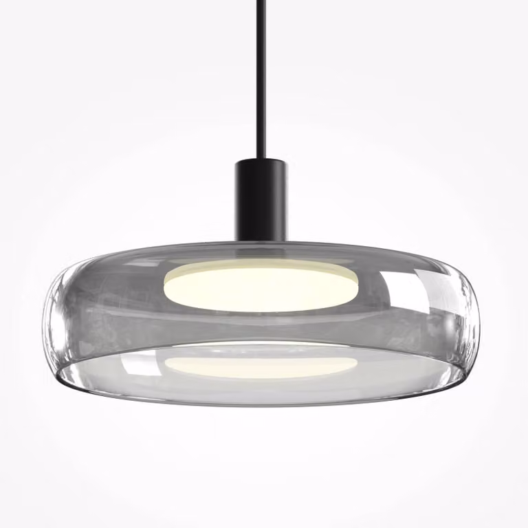 Maytoni Lampada a sospensione FLOAT, dimmerabile, Alluminio / Grigio / Zincato, Soggiorno / Sala da pranzo, Vetro, Moderno, Lampada a sospensione