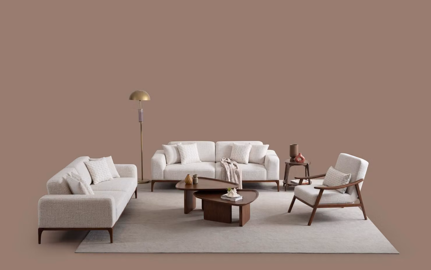 Sofagarnitur 3+3+1 Sitzer Wohnlandschaft Sofa Couch Polster Garnitur Sofas Leder