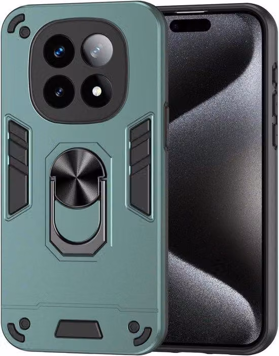 Custodia in TPU per Xiaomi Redmi Note 14 Pro Plus 5G con anello metallico magnetico.