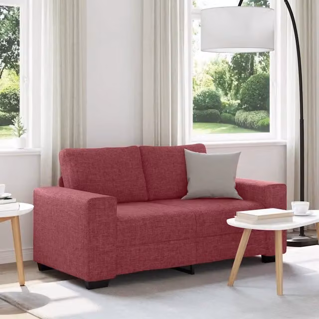 Divano a 2 Posti-Sofa 2 Posti Rosso Vino 120 cm in Tessuto 420159