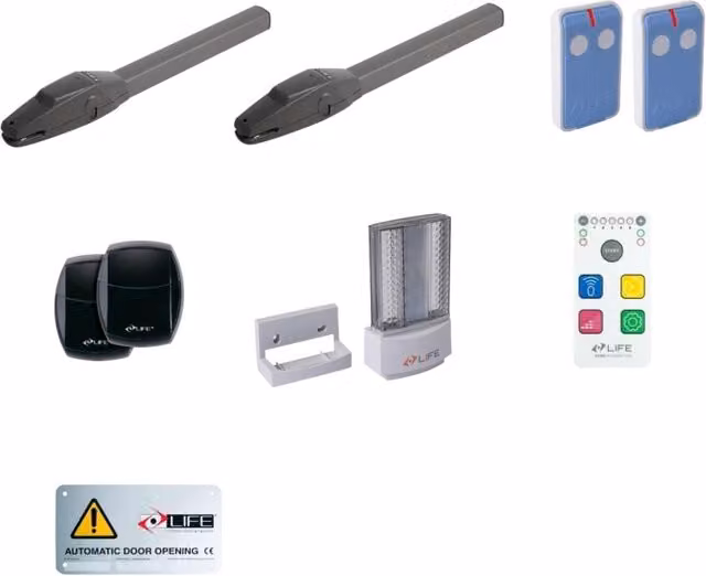 Kit di automazione per cancello a battente Life Setup OP224 UNI DL2 042 Grigio