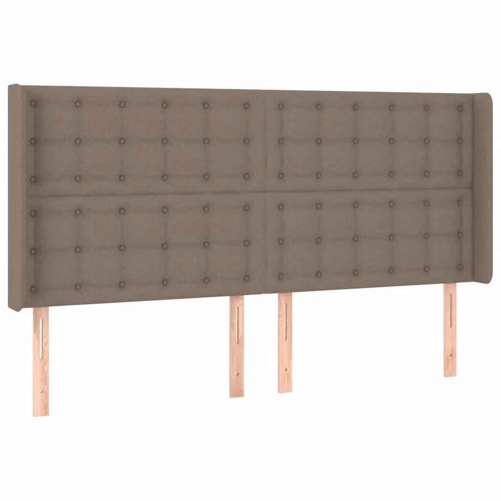 Testiera ad Orecchio vidaXL in Tessuto Beige/Grigio L: 203 cm, P: 16 cm, H: 118/128 cm – 2