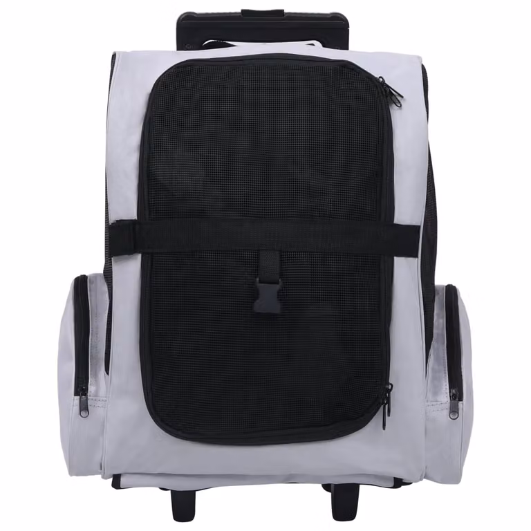 vidaXL Trolley per animali domestici 3 in 1 pieghevole grigio