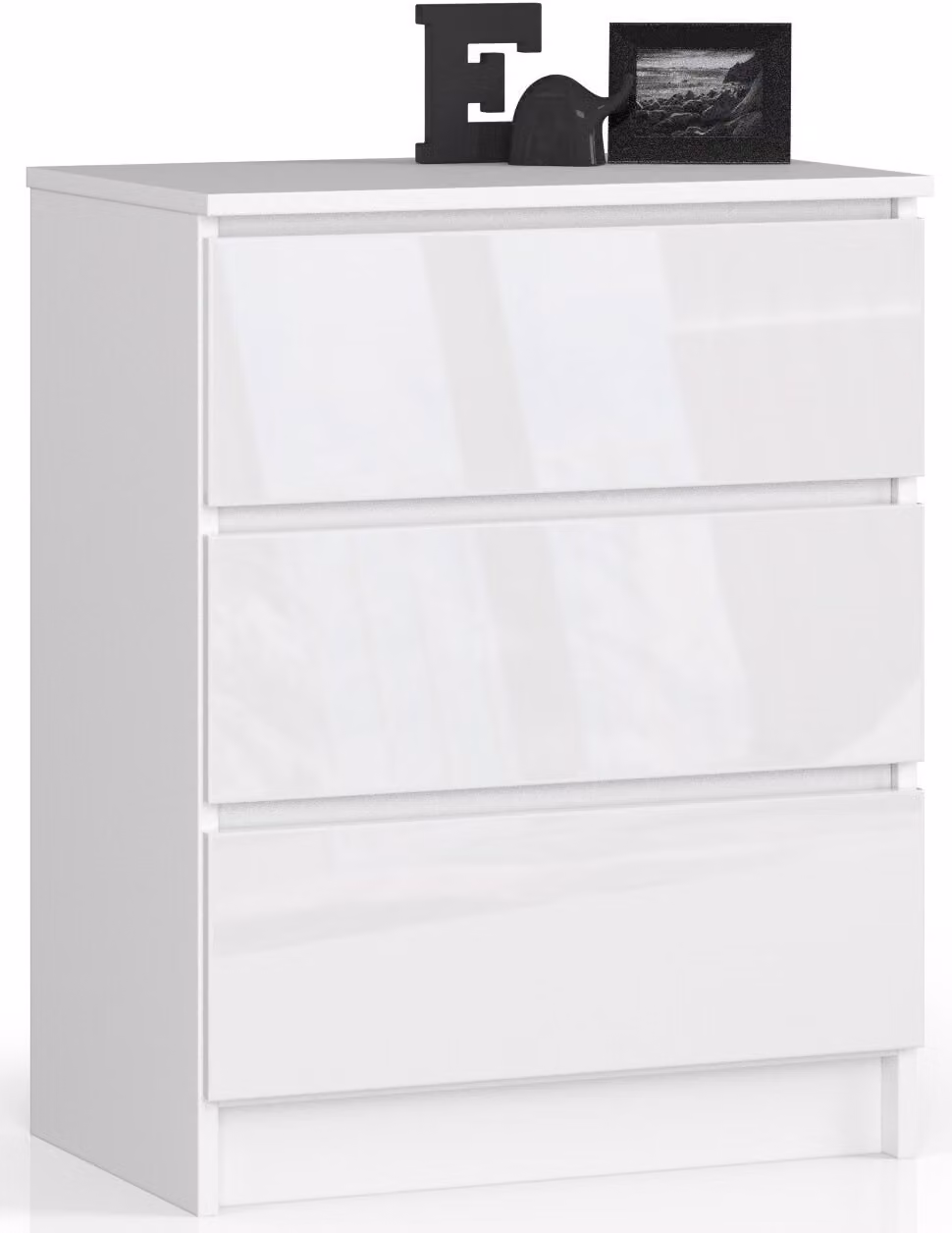 Comò KOMMODO K60 con 3 cassetti in bianco lucido per arredamento moderno