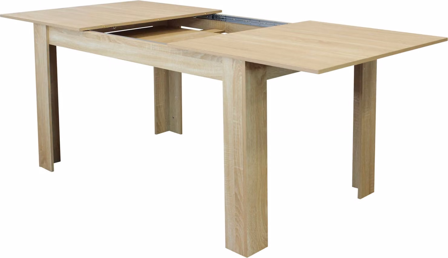 Milani Home - tavolo da pranzo allungabile 140-180 x 90 x 78 cm, marrone chiaro, melaminico
