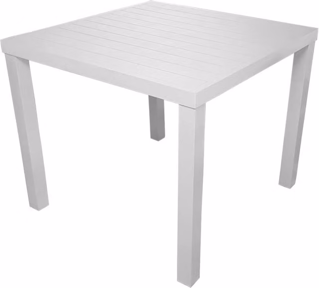 Cheonda - Tavolo San Vincenzo 80X80 Aluminio Colorato Piano A Doghe Colore: Tortora