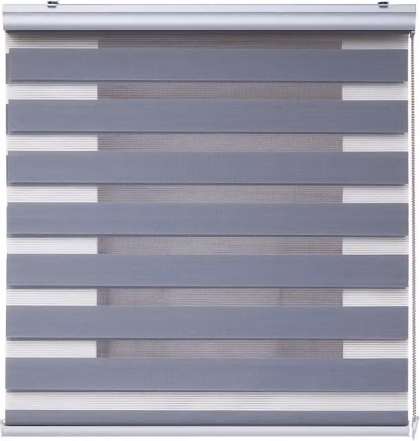 Tenda a Rullo Giorno e Notte Storesdeco a Righe, Colore Argento e Grigio, L: 200 cm, H: 250 cm