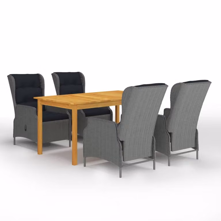 Maison Exclusive - Set da pranzo da giardino 5 pezzi, grigio chiaro