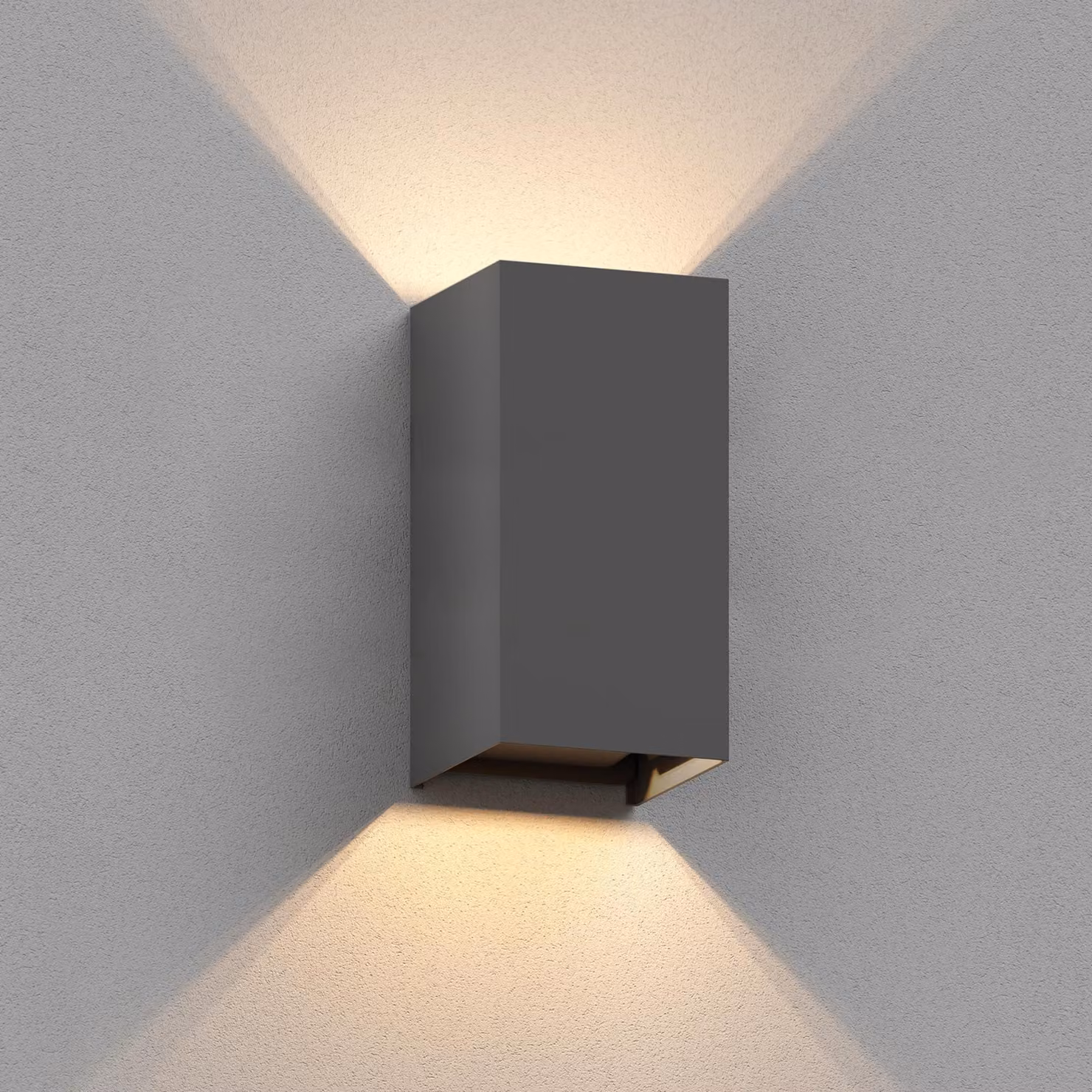 Lampada da parete CUBEL, colore antracite, grado di protezione IP65, luce direzionale verso l'alto e verso il basso, 4,1W, 501 lumen, luce bianca calda