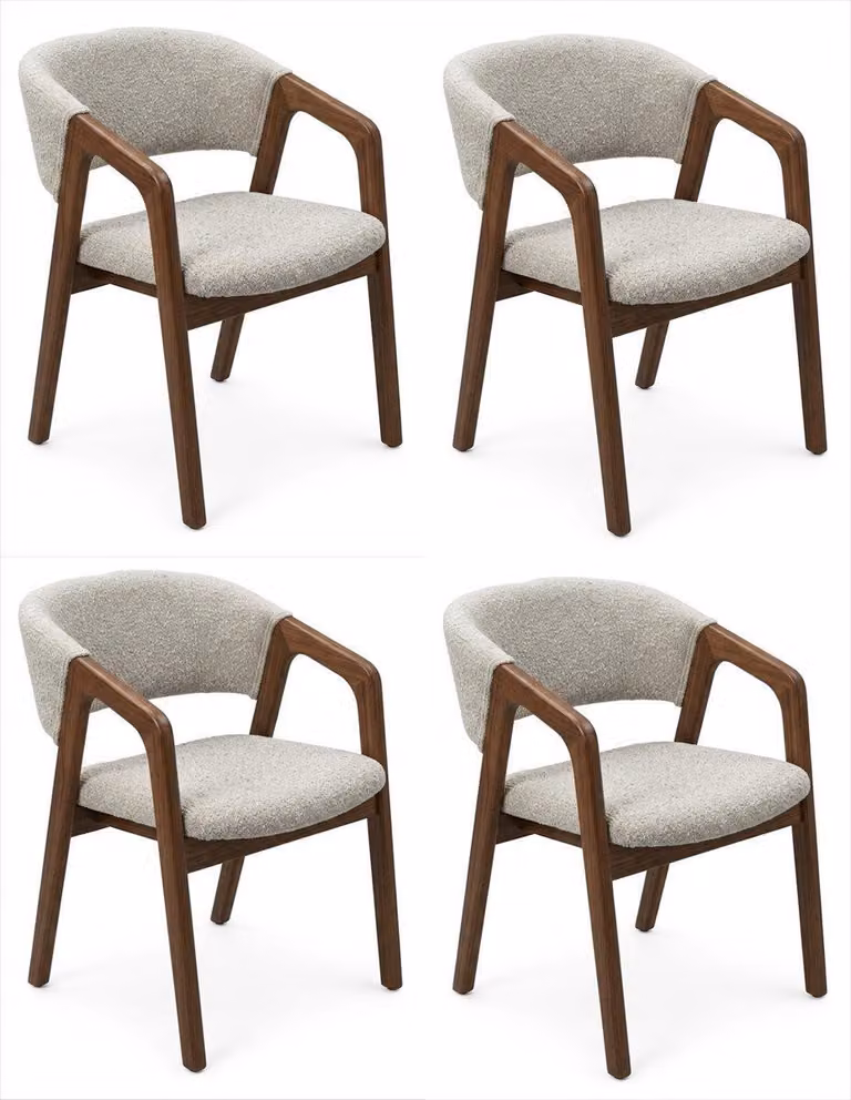Set di sedie beige in legno, design moderno ed elegante, ideale per il soggiorno, offre comfort