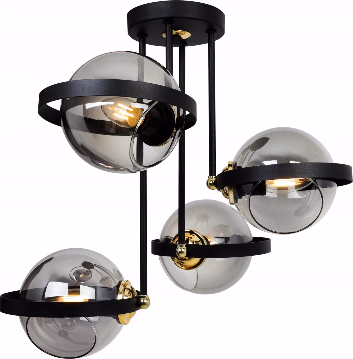 Moderna Lampada A Sospensione In Vetro Graphitring