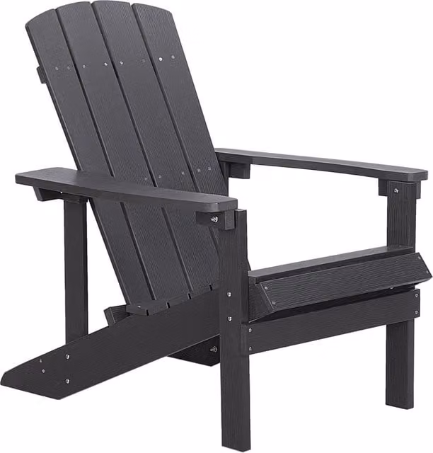 Sedia da giardino in plastica grigio scuro in legno resistente agli agenti atmosferici in stile moderno