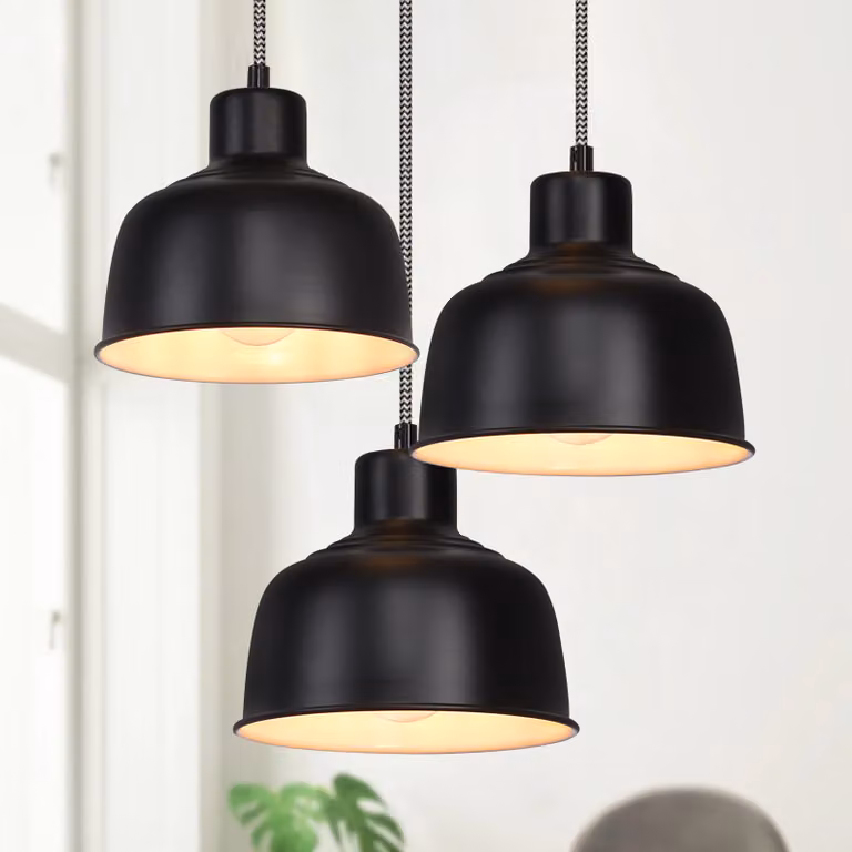 ZMH luce a sospensione 3 fiamme nero appeso lampada tavolo da pranzo vintage luce a sospensione industriale retrò E27 metallo lampada a sospensione per camera da letto sala da pranzo cucina soggiorno ristorante