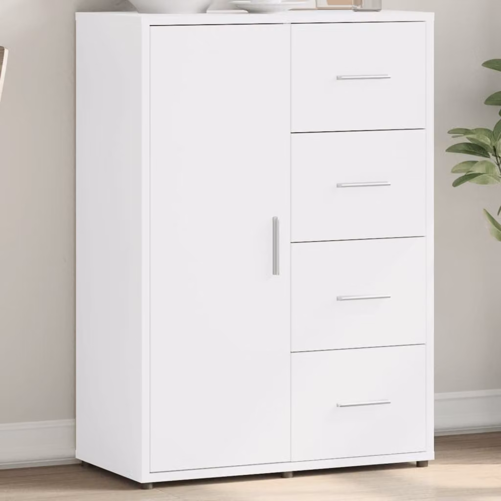 Credenza moderna vidaXL bianca in legno MDF da appendere L: 60 cm, P: 31 cm, H: 84 cm