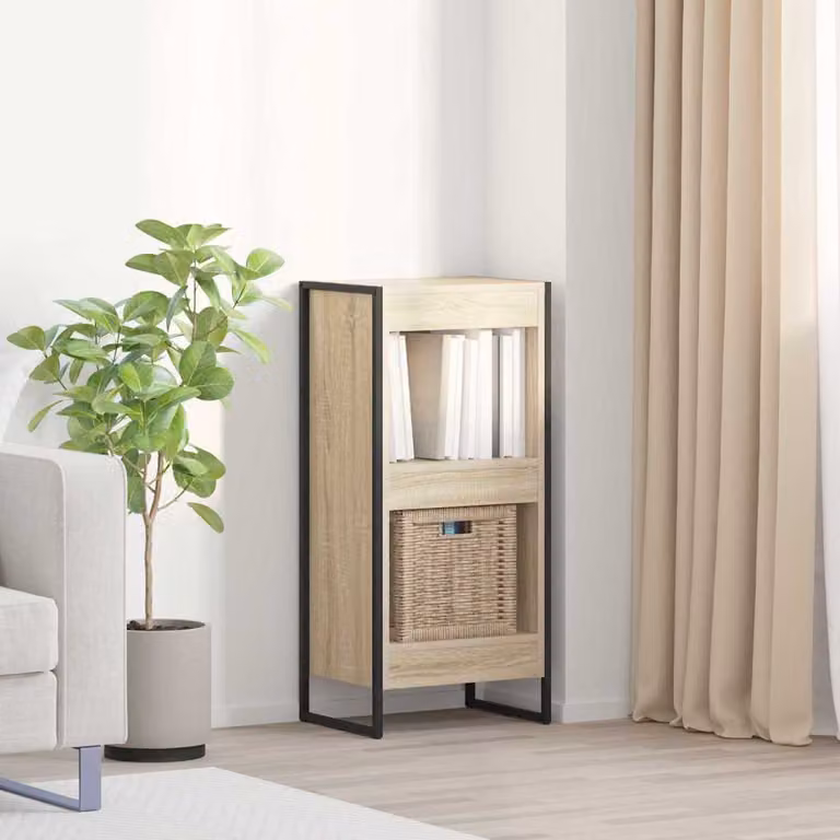 vidaXL Armadio per Libri in Stile Industrial con Pannello Posteriore, Colore Marrone e Beige, L/P/H: 40 x 30 x 86,5 cm