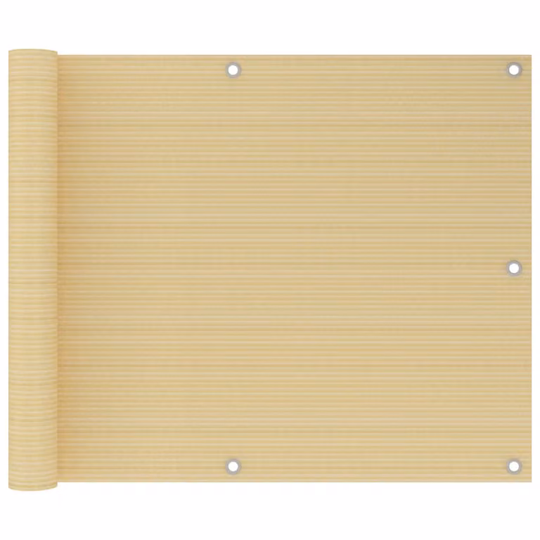Schermo per balcone Living Store, colore beige, 75x400 cm, realizzato in HDPE