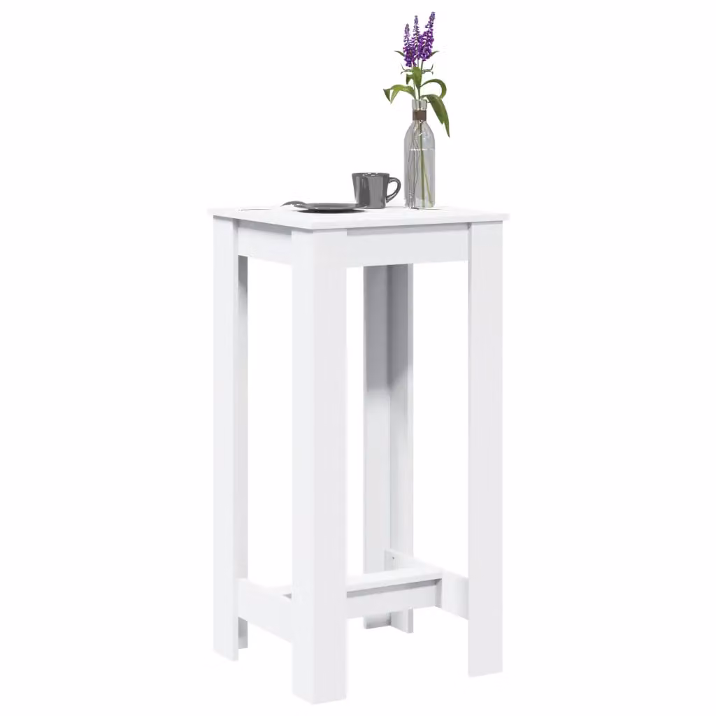 vidaXL Tavolo da Bar Moderno Bianco in Truciolato e MDF L/P/H: 51 x 50 x 103,5 cm