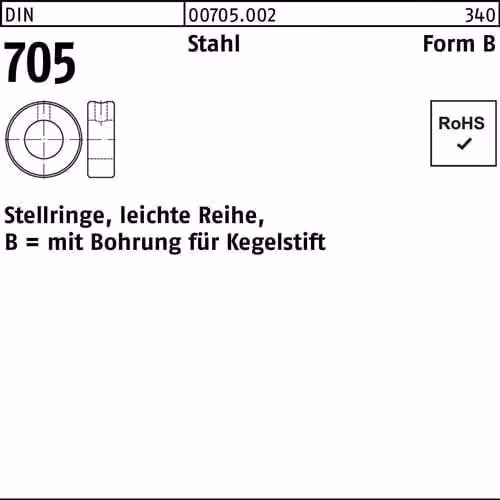Set di collari Reyher DIN 705 acciaio B 4 007050020040000 (25 pezzi)