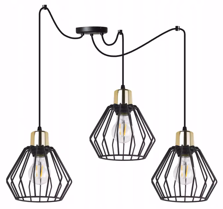 Lampada a sospensione, lampadario da soffitto, paralume in filo metallico, LED