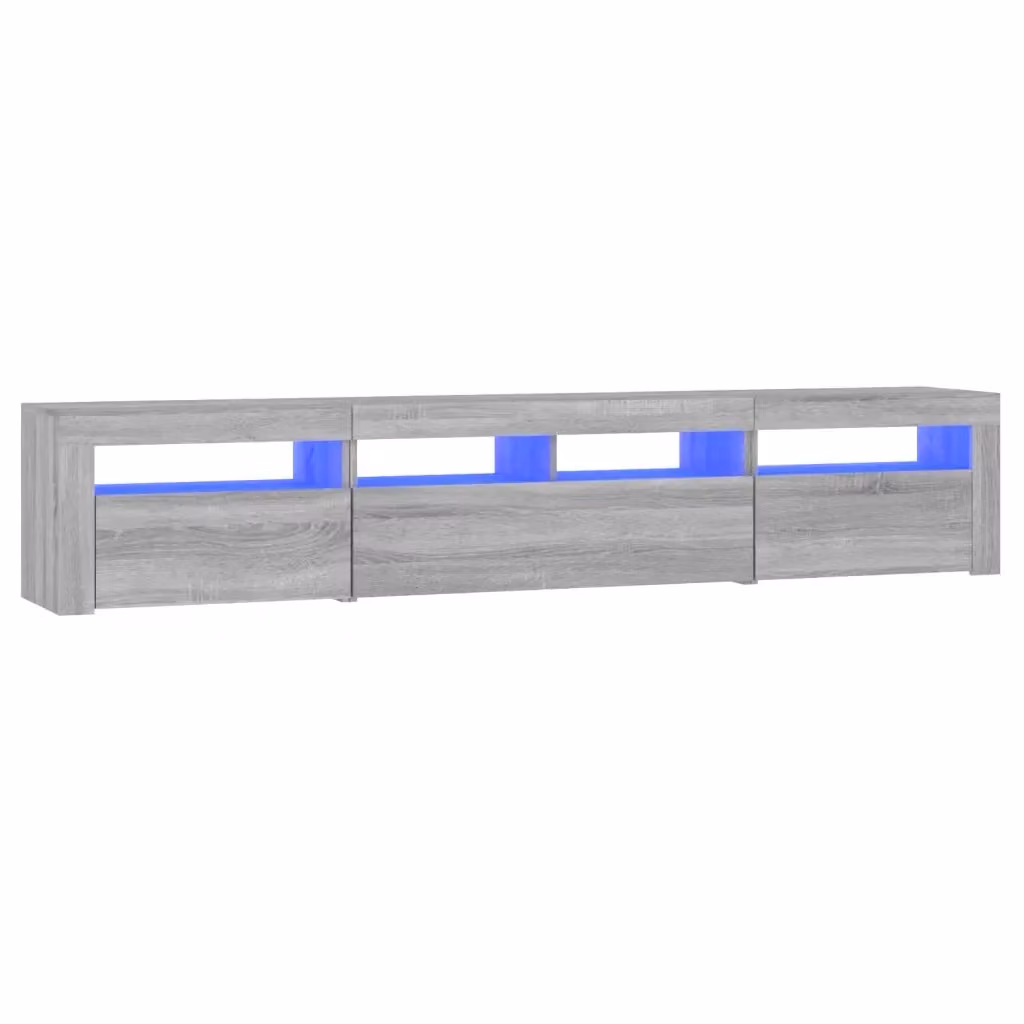 Mobile Porta TV Moderno vidaXL con Luci LED Integrate Grigio L: 210 cm, P: 35 cm, H: 40 cm – 2