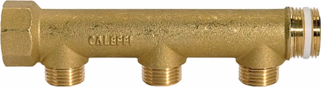 Tubo di distribuzione Riegler, 3 uscite, ingresso 2x1, uscita 3x1/2 AG, MS